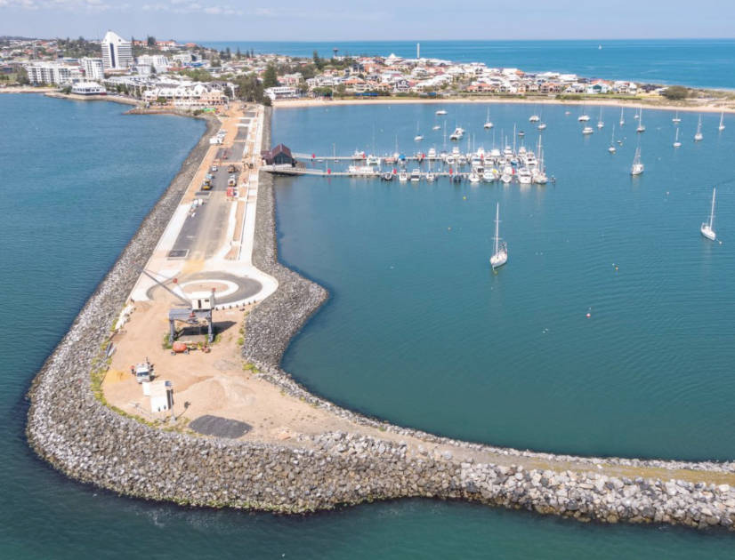Aerial view of the the Bunbury Waterfront project