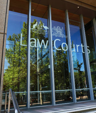Front entrance of the Law Courts of WA building
