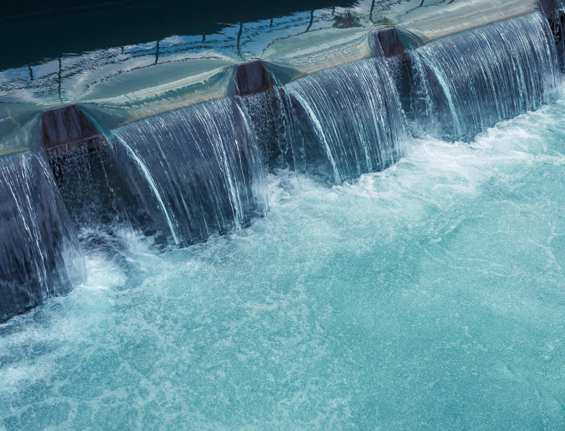 Waterfalls between two water catchment areas